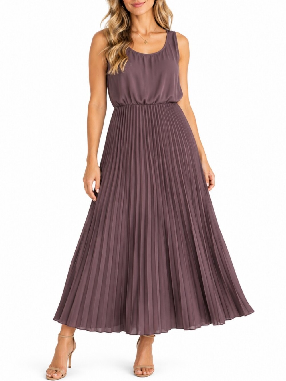 J. Jill Wearever Pleated Midi Dress XL Petite Purple Plum Accordion Sunburst